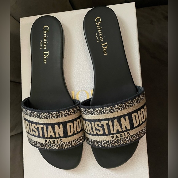 Dior Dway Slide in Navy - Picture 2 of 5